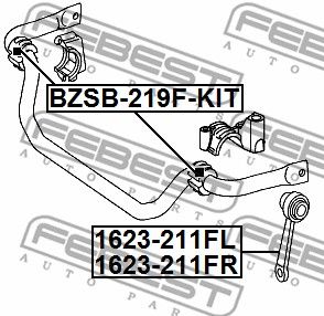 Втулки переднего стабилизатора комплект FEBEST BZSB219FKIT