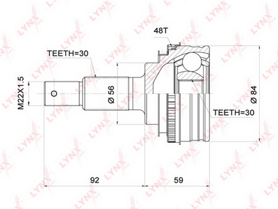 ШРУС наружный передний LYNXauto CO3710A