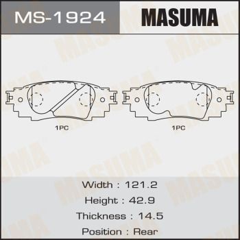 Колодки тормозные задние Masuma MS1924