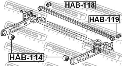Сайлентблок задней балки FEBEST HAB114