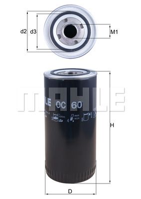 Фильтр масляный MAHLE OC60