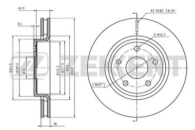 Диск тормозной передний Zekkert BS5203
