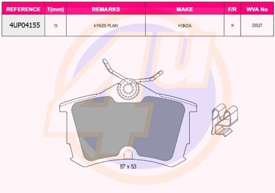 Колодки тормозные дисковые задние комплект KOTL 3190KT