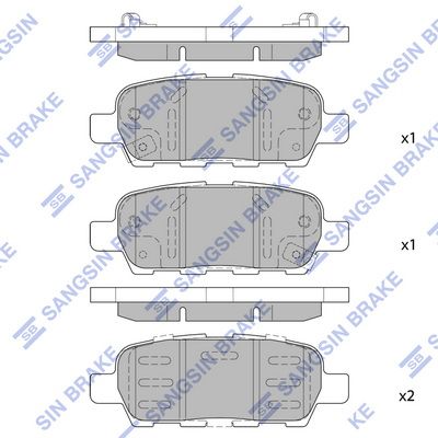 Колодки тормозные задние SANGSIN SP1250