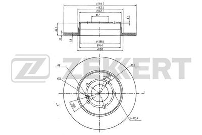 Диск тормозной задний Zekkert BS5809