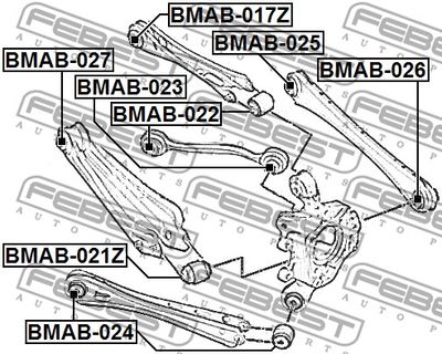 Сайлентблок рычага подвески задней FEBEST BMAB027