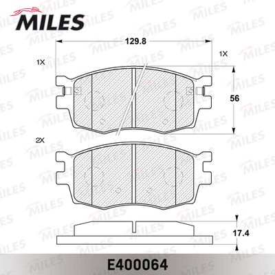 Колодки тормозные передние Miles E400064