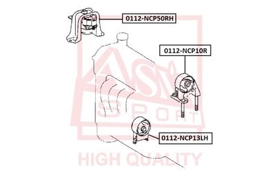 Подушка двигателя задняя ASVA 0112NCP10R