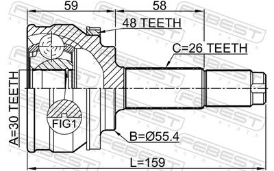 ШРУС наружный FEBEST 1510004A48