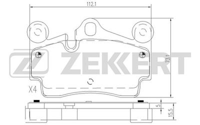 Колодки тормозные дисковые задние Zekkert BS2834