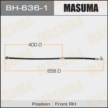Шланг тормозной передний правый Masuma BH6361