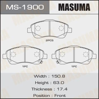 Колодки тормозные дисковые Masuma MS1900