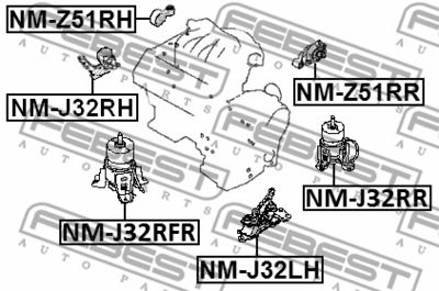 Опора двигателя NISSAN 11350JP00B