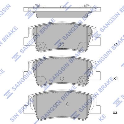 Колодки тормозные задние SANGSIN SP4335