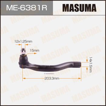 Наконечник рулевой правый Masuma ME6381R