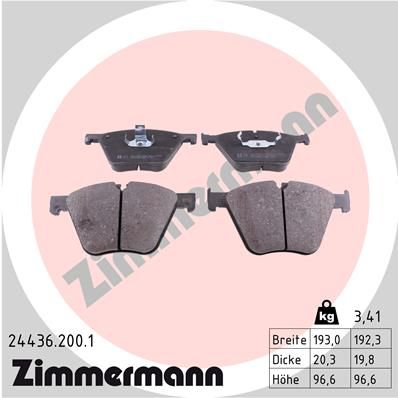 Колодки тормозные дисковые ZIMMERMANN 244362001