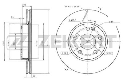 Диск тормозной передний Zekkert BS5773