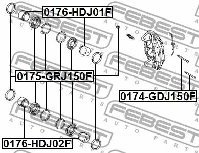 Поршень суппорта тормозного переднего FEBEST 0176HDJ01F