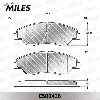 Колодки тормозные передние Miles E500436