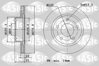 Диски тормозные комплект SASIC 6106101