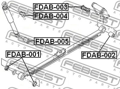 Сайлентблок амортизатора заднего FEBEST FDAB004