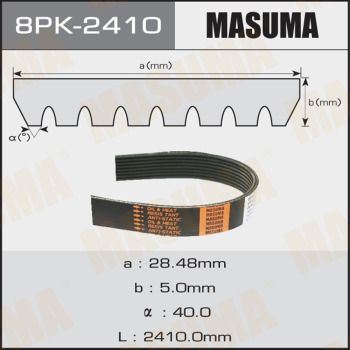 Ремень ручейковый Masuma 8PK2410