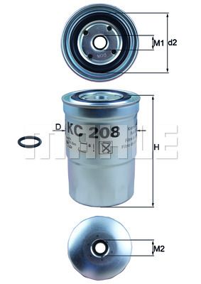 Фильтр топливный MAHLE KC208