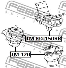 Подушка двигателя задняя FEBEST TMKDJ150RR