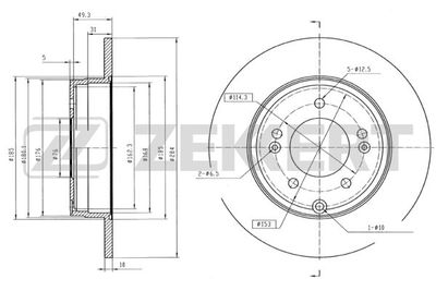 Диск тормозной задний Zekkert BS5640