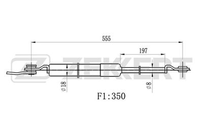 Пружина газовая багажника Zekkert GF2173