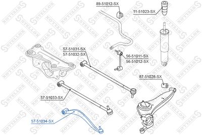 Рычаг подвески задний нижний правый STELLOX 5751034SX