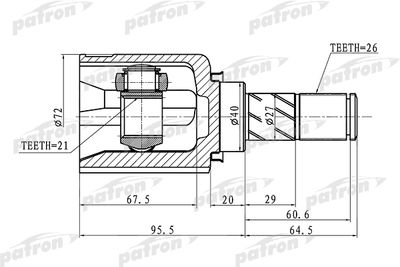 ШРУС внутренний PATRON PCV1409