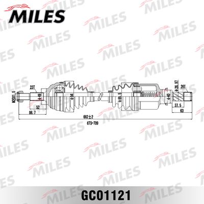 Привод в сборе левый Miles GC01121