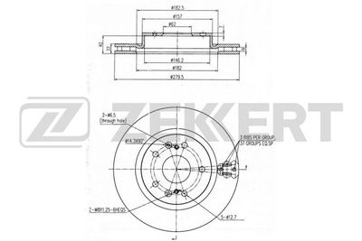 Диск тормозной передний Zekkert BS6175