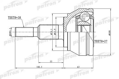 ШРУС наружный PATRON PCV1633