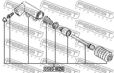 Цилиндр сцепления рабочий FEBEST 0580MZ6