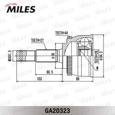 ШРУС наружный Miles GA20323