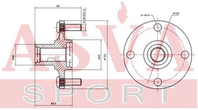 Ступица передняя ASVA TYWHNCP10F