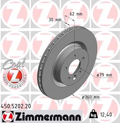 Диск тормозной ZIMMERMANN 450520220