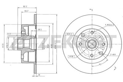 Диск тормозной задний Zekkert BS6089