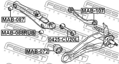 Сайлентблок задней поперечной тяги FEBEST MAB088RUB