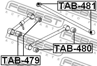 Сайлентблок заднего продольного рычага FEBEST TAB479