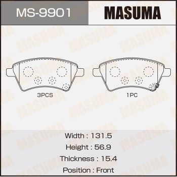 Колодки тормозные Masuma MS9901
