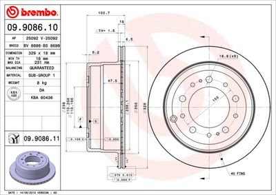 Диск тормозной BREMBO 09908611