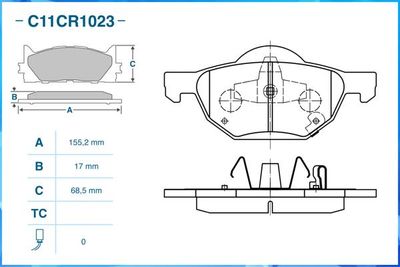 Колодки тормозные передние CWORKS C11CR1023