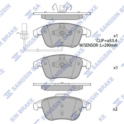 Колодки тормозные дисковые SANGSIN SP2144