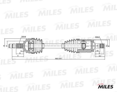 Привод в сборе передний левый Miles GC01020