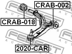 Сайлентблок рычага переднего задний FEBEST CRAB018