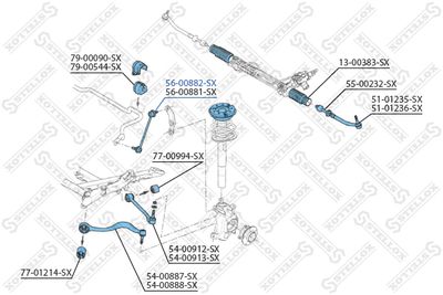 Тяга стабилизатора переднего левая STELLOX 5600882SX