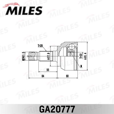 ШРУС наружный задний Miles GA20777